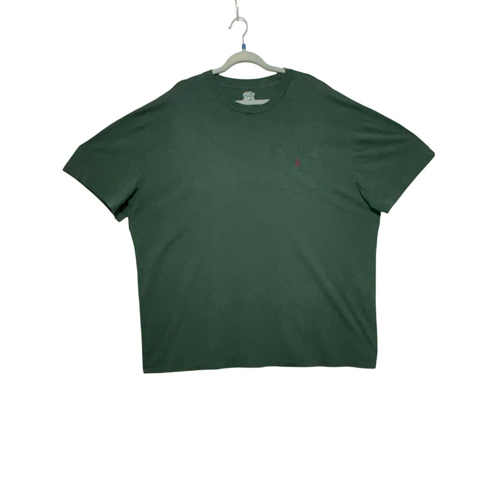 Polo Ralph Lauren Mens Green Cotton Pocket T-Shirt Pony Logo‎ Excellent